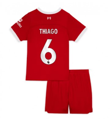 Liverpool Thiago Alcantara #6 Hemmakläder Barn 2023-24 Kortärmad (+ Korta byxor)